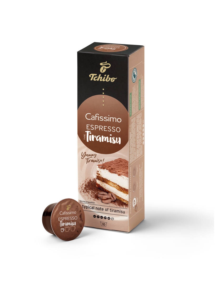 Kawa kapsułki Tchibo Cafissimo Espresso Tiramisu 80szt. + stojak w zestawie