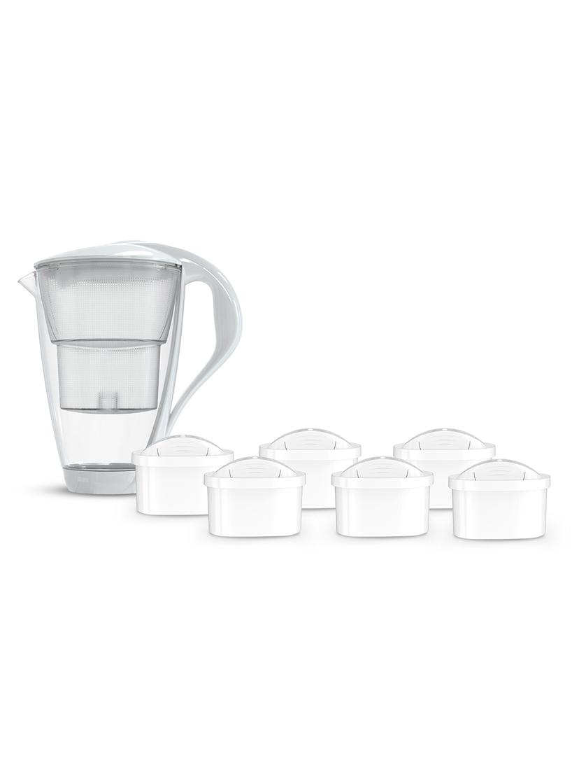 Dzbanek filtrujący szklany Dafi Crystal LED +6 filtrów UNIMAX (biały)