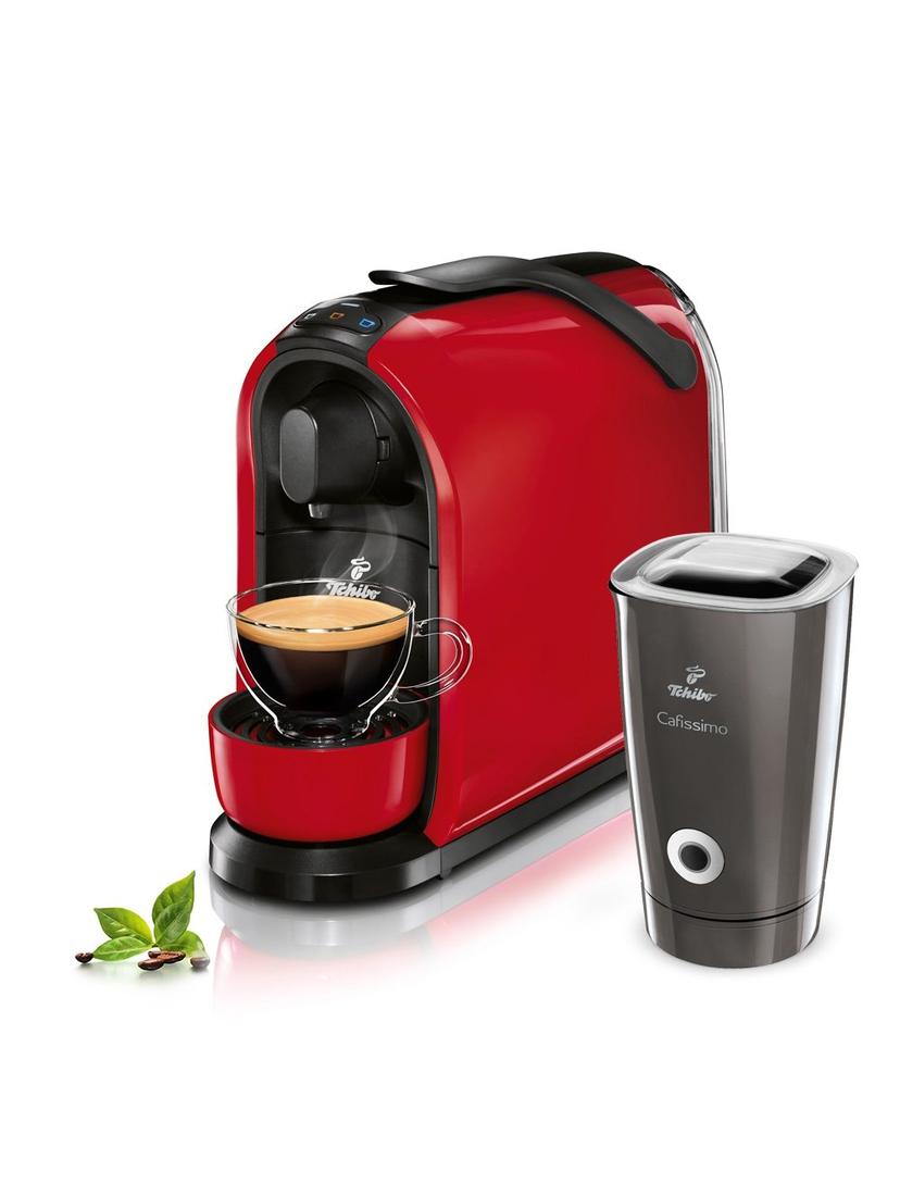 Ekspres ciśnieniowy Tchibo Cafissimo PURE Red + spieniacz czarny