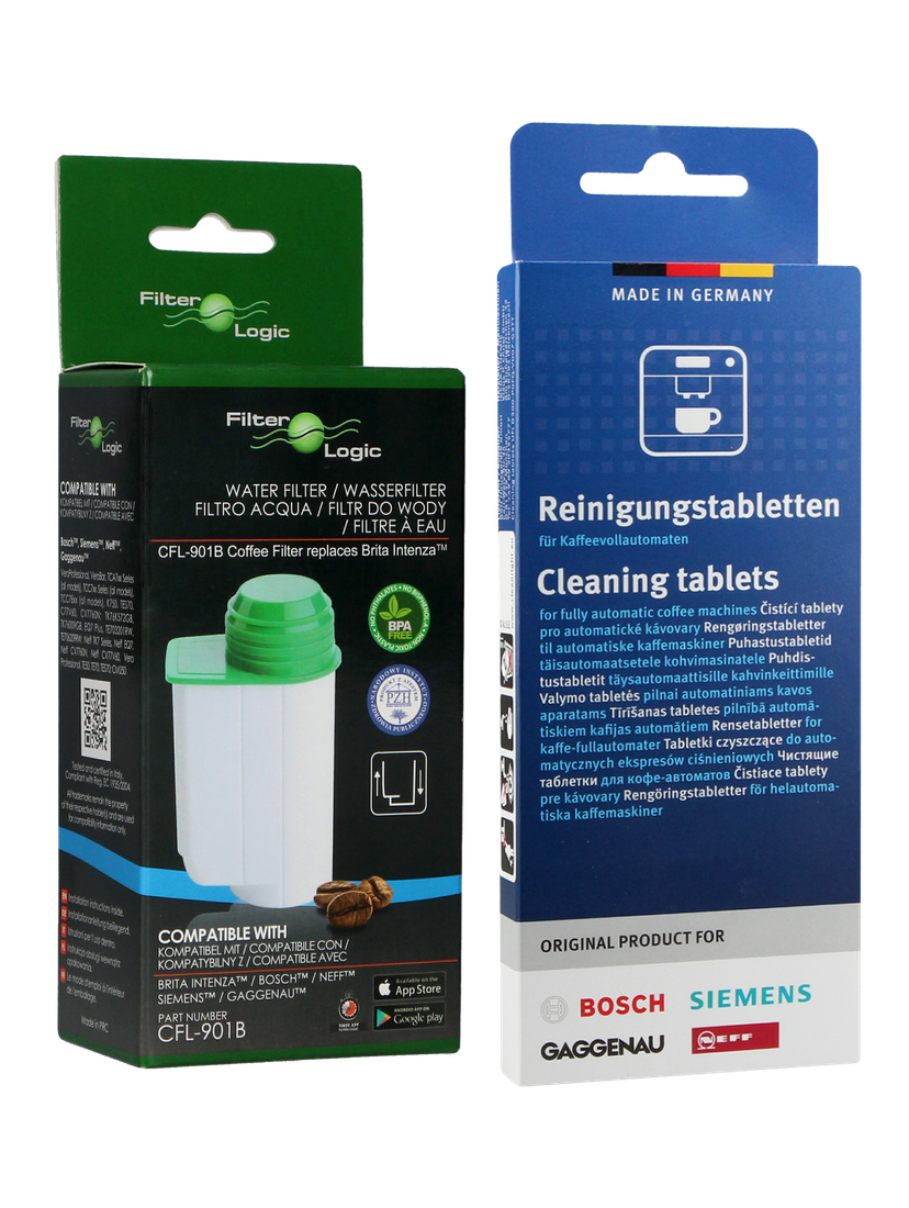 Zestaw do konserwacji ekspresu Bosch Siemens (FilterLogic CFL-901B + tabletki czyszczące Bosch 311969)