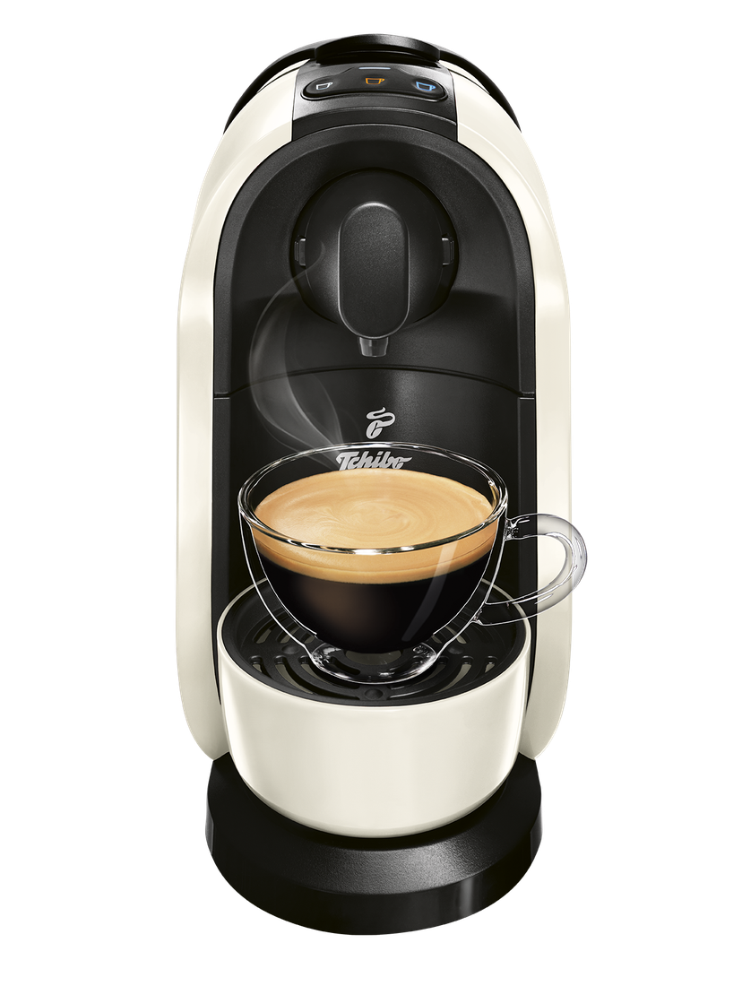 Ekspres ciśnieniowy Tchibo Cafissimo Pure (biały) + 500 kapsułek z kawą Tchibo Cafissimo