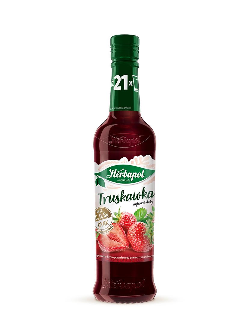 Syrop naturalny Herbapol 420ml (truskawka) - suplement diety