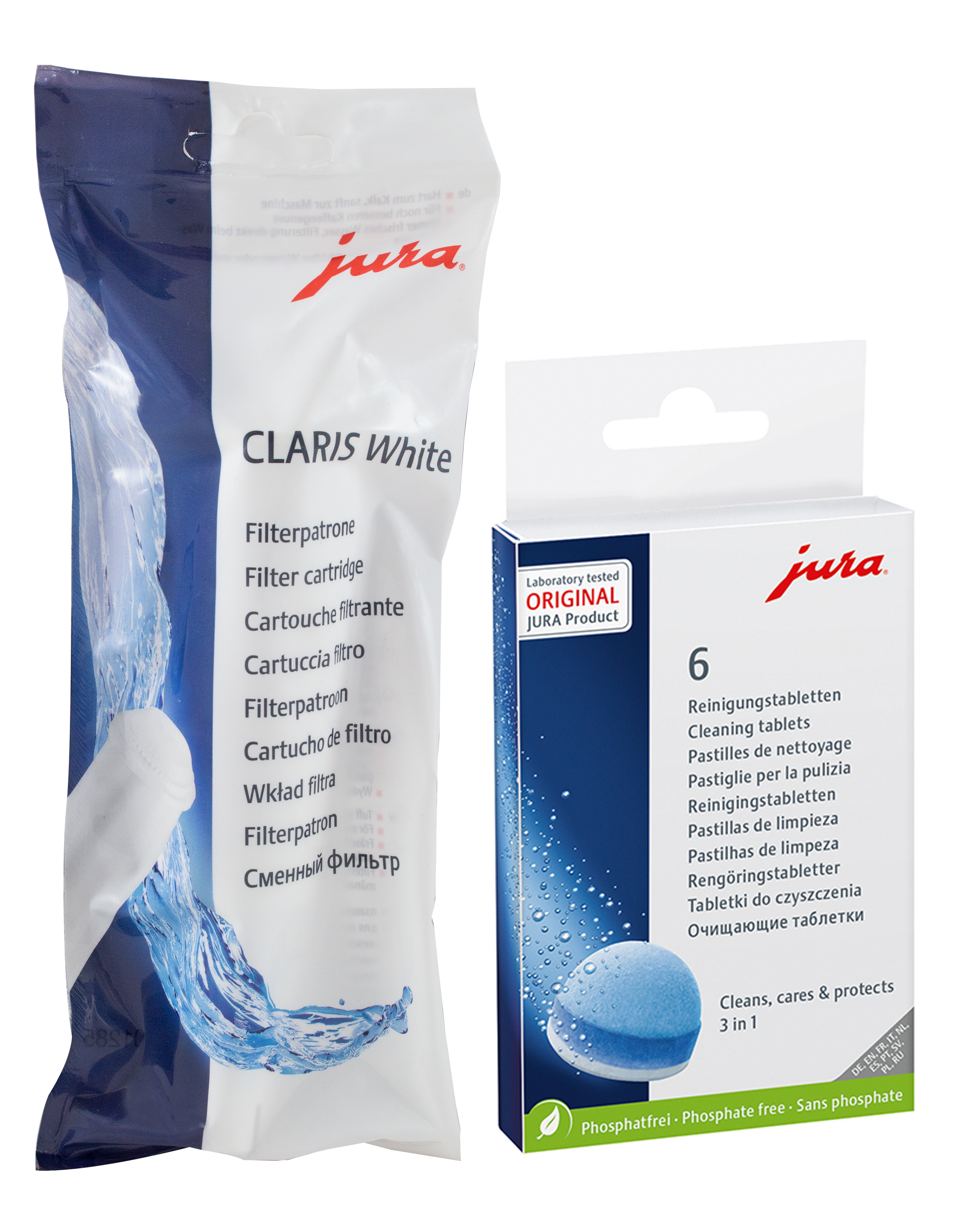 Zestaw do konserwacji Jura: filtr White 60209 + tabletki czyszczące 62715